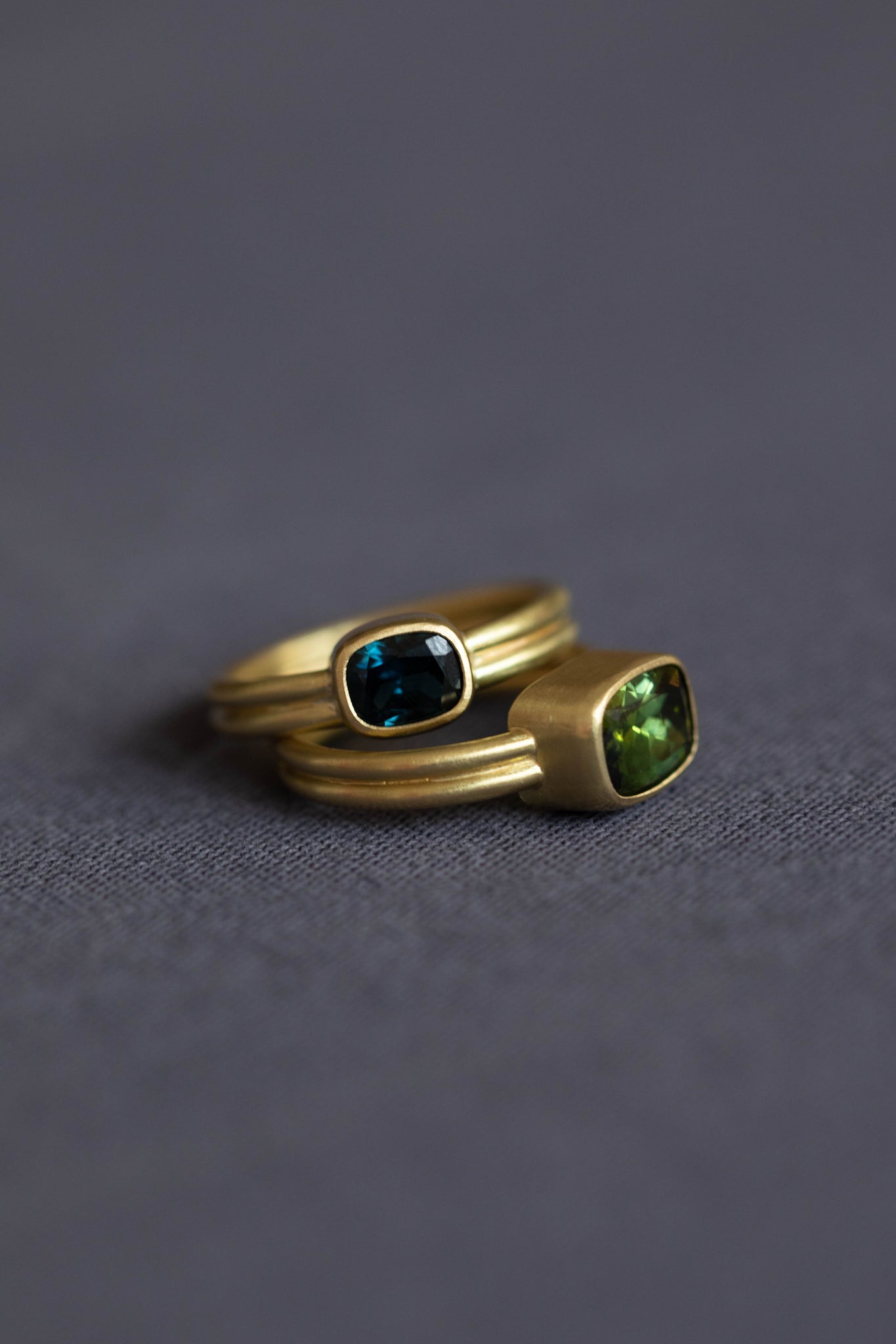 East Camp Tourmaline Double Band Ring in 18k Gold