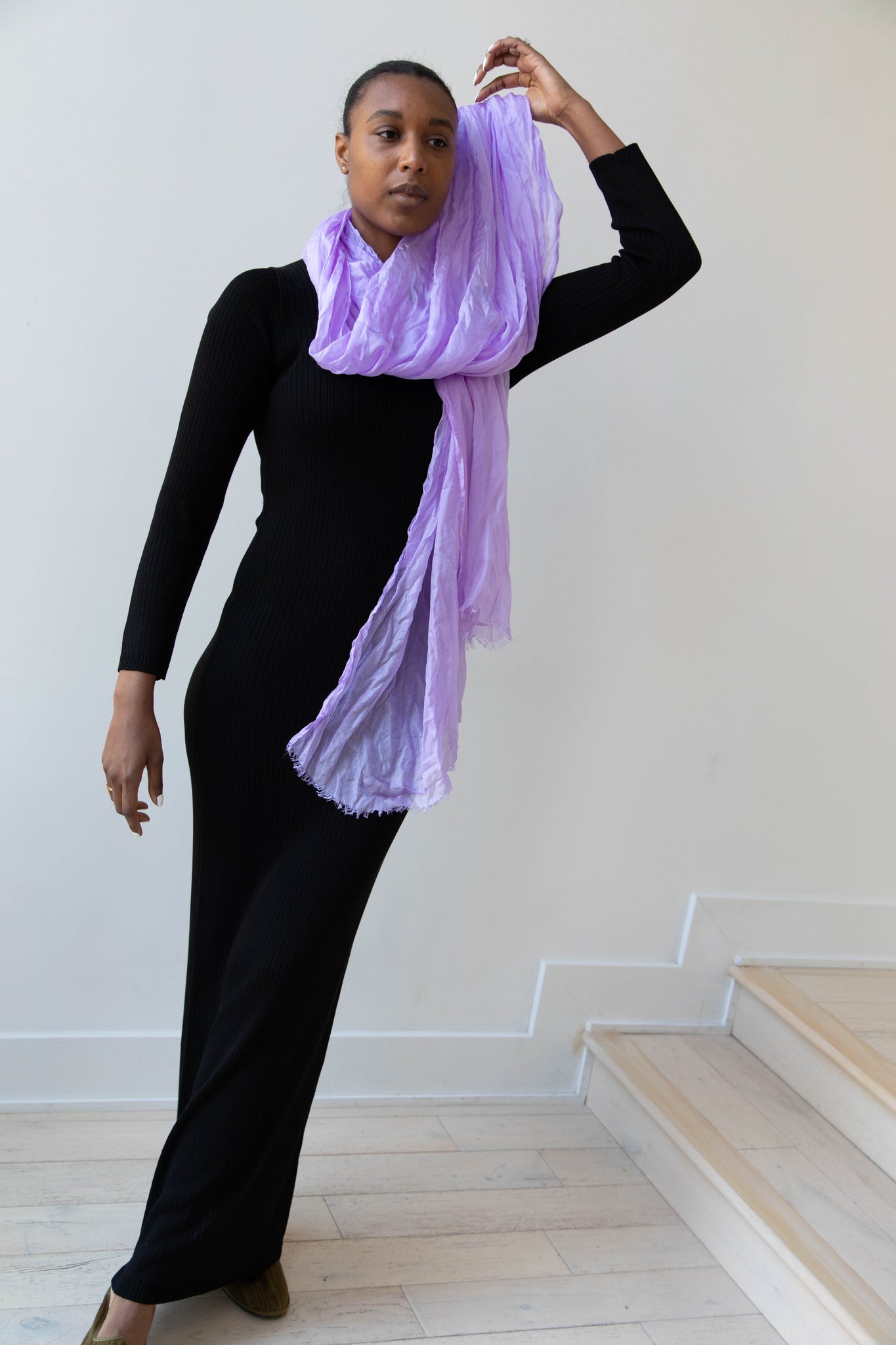 Manuelle Guibal | Silk Scarf in Purple Rain