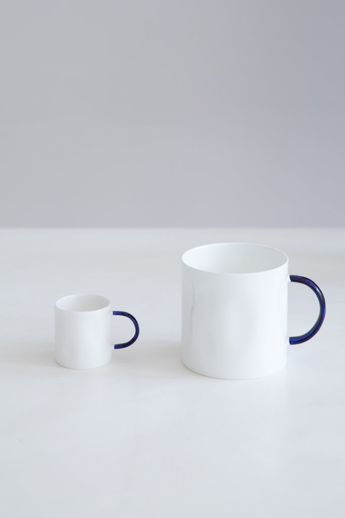 Feldspar Mugs in White and Cobalt - Multiple Sizes
