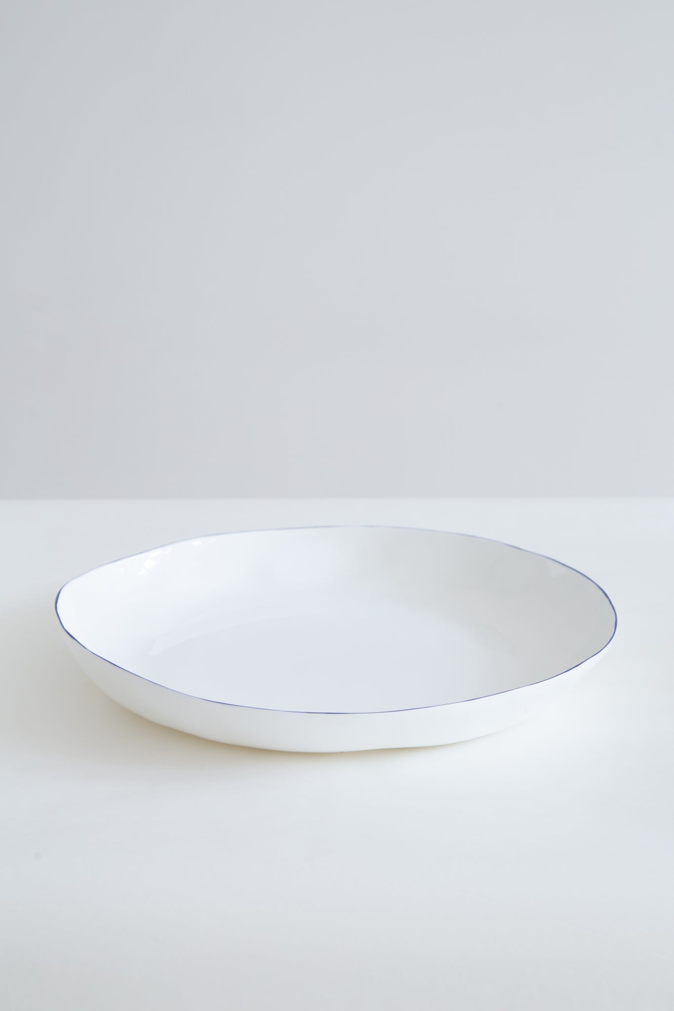 Feldspar Serving Platter in White and Cobalt